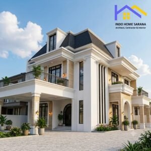 indohome hasil akhir desain rumah mewah 3d